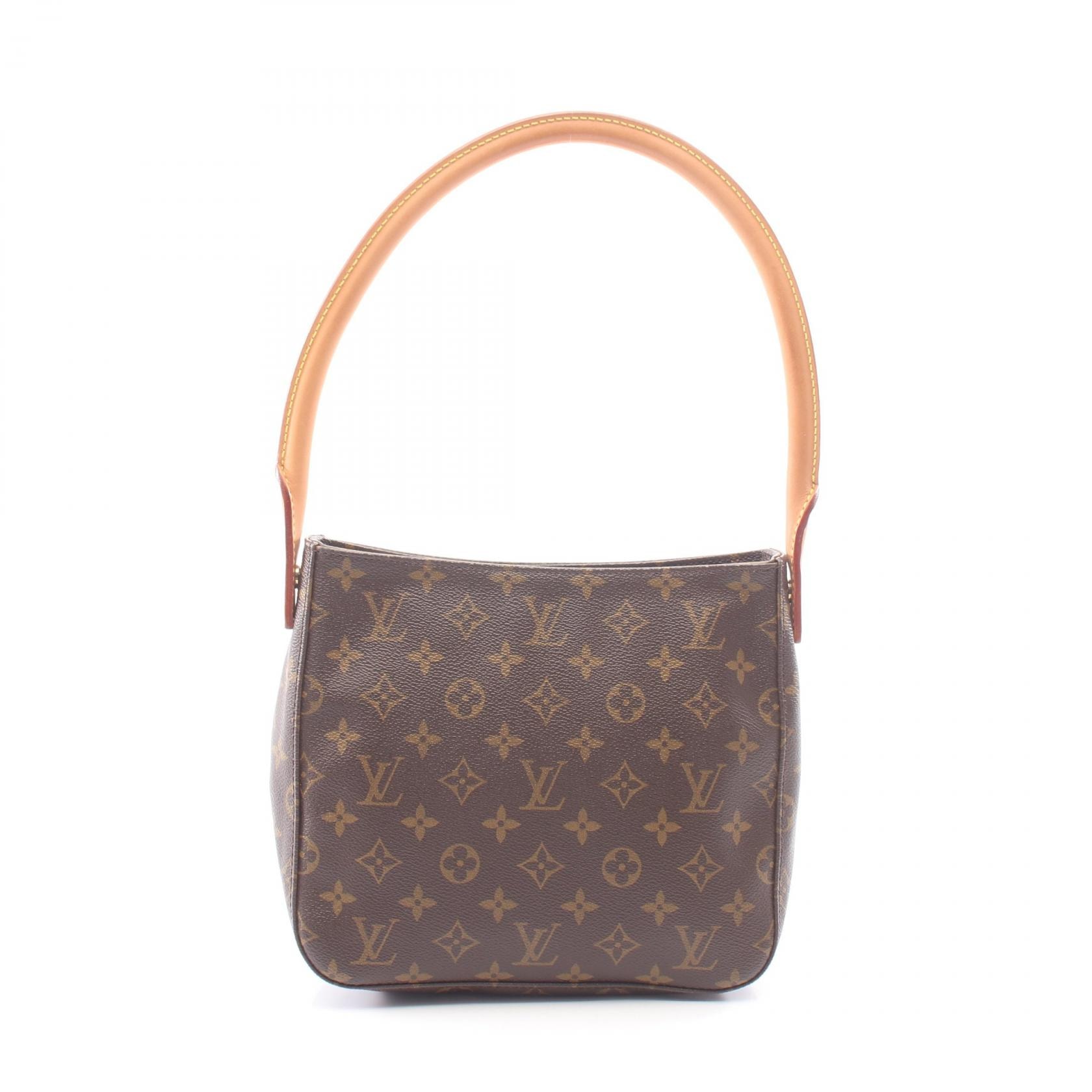 ルイ・ヴィトン LOUIS VUITTON ルーピングMM ショルダーバッグ バッグ PVCコーティングキャンバス レザー モノグラム レディース ブラウン系 M51146 【中古】