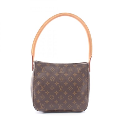 ルイ・ヴィトン LOUIS VUITTON ルーピングMM ショルダーバッグ バッグ PVCコーティングキャンバス レザー モノグラム レディース ブラウン系 M51146 【中古】