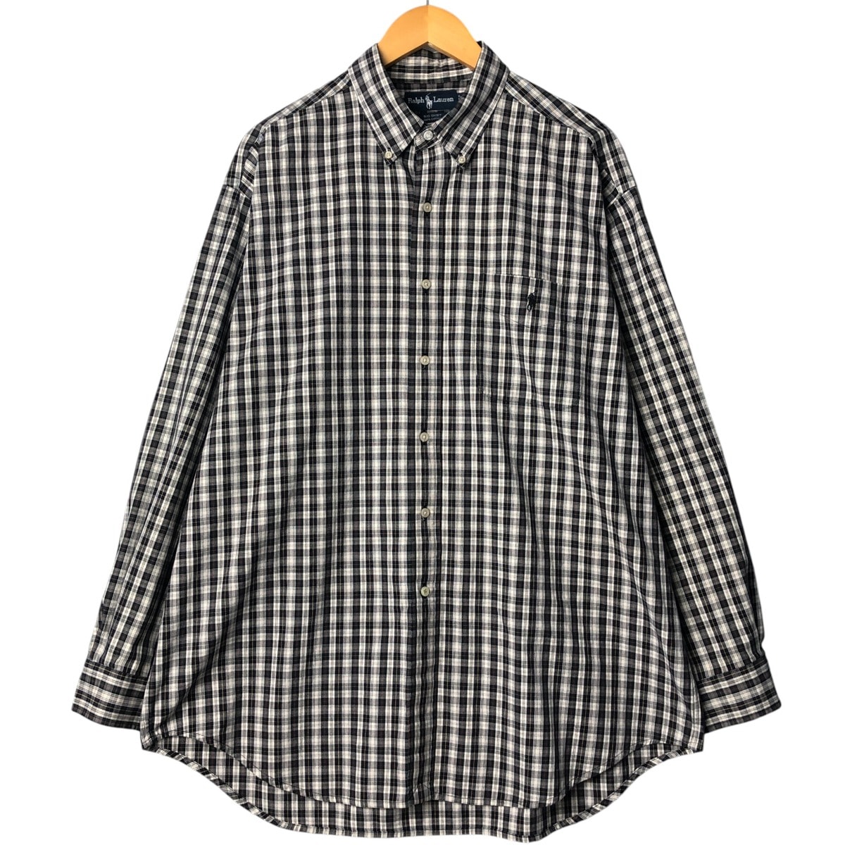 古着 ラルフローレン Ralph Lauren BIG SHIRT 長袖 ボタンダウンチェックシャツ メンズL相当/eaa575340