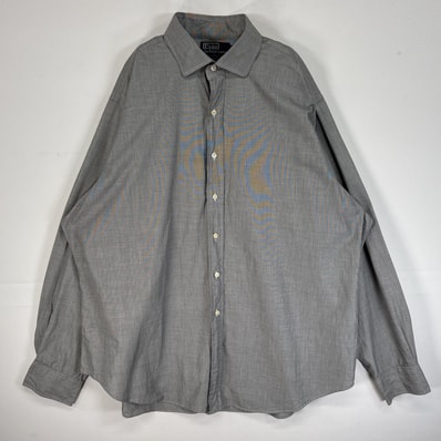 古着 90's/90年代 ポロバイラルフローレン Polo by Ralph Lauren 長袖シャツ ポニー無し 大きいサイズ 14041 グレー系 無地 メンズ