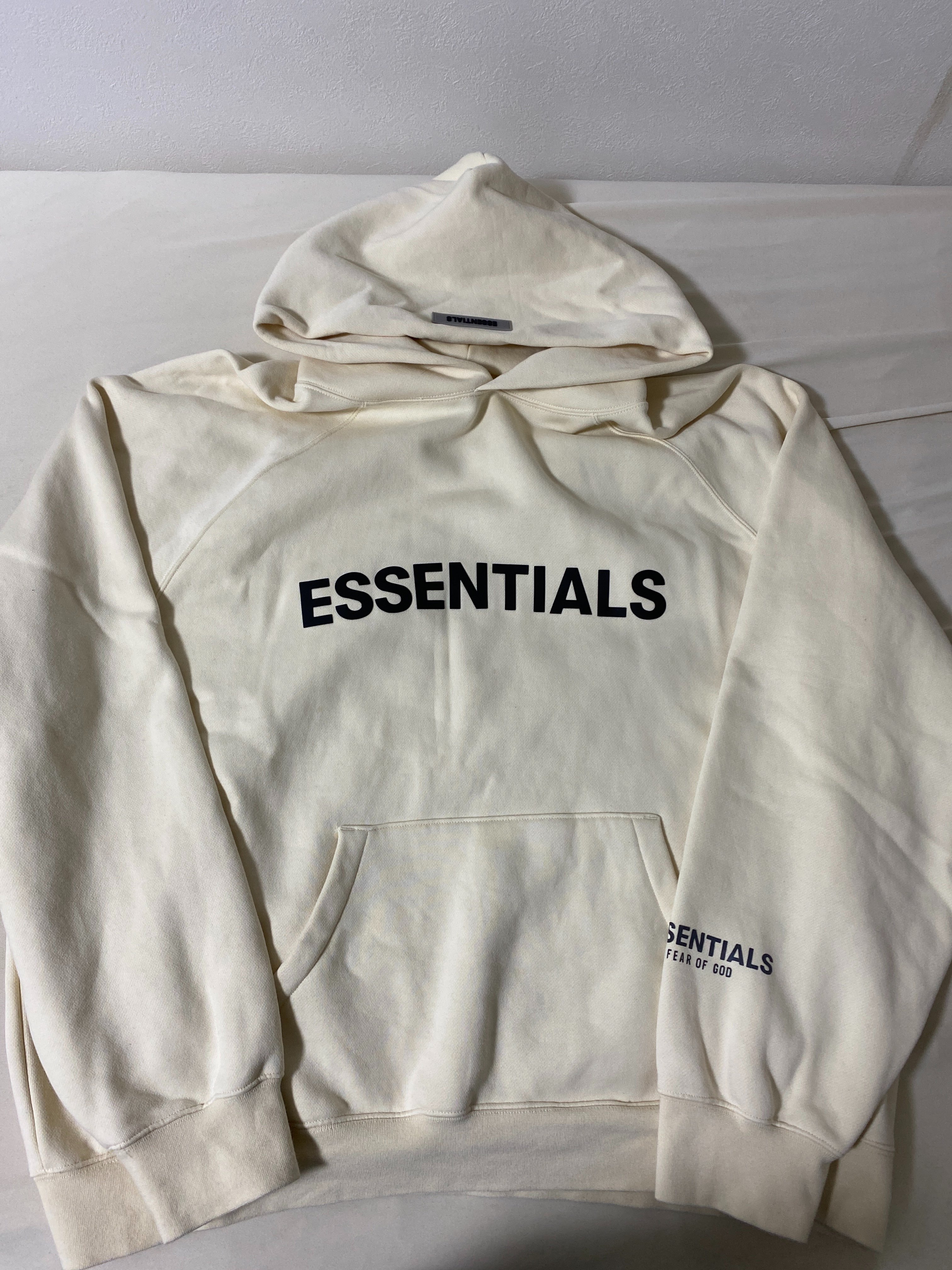 FEAR OF GOD ESSENTIALS 3D Silicon Applique Pullover Hoodie "Butter Cream"