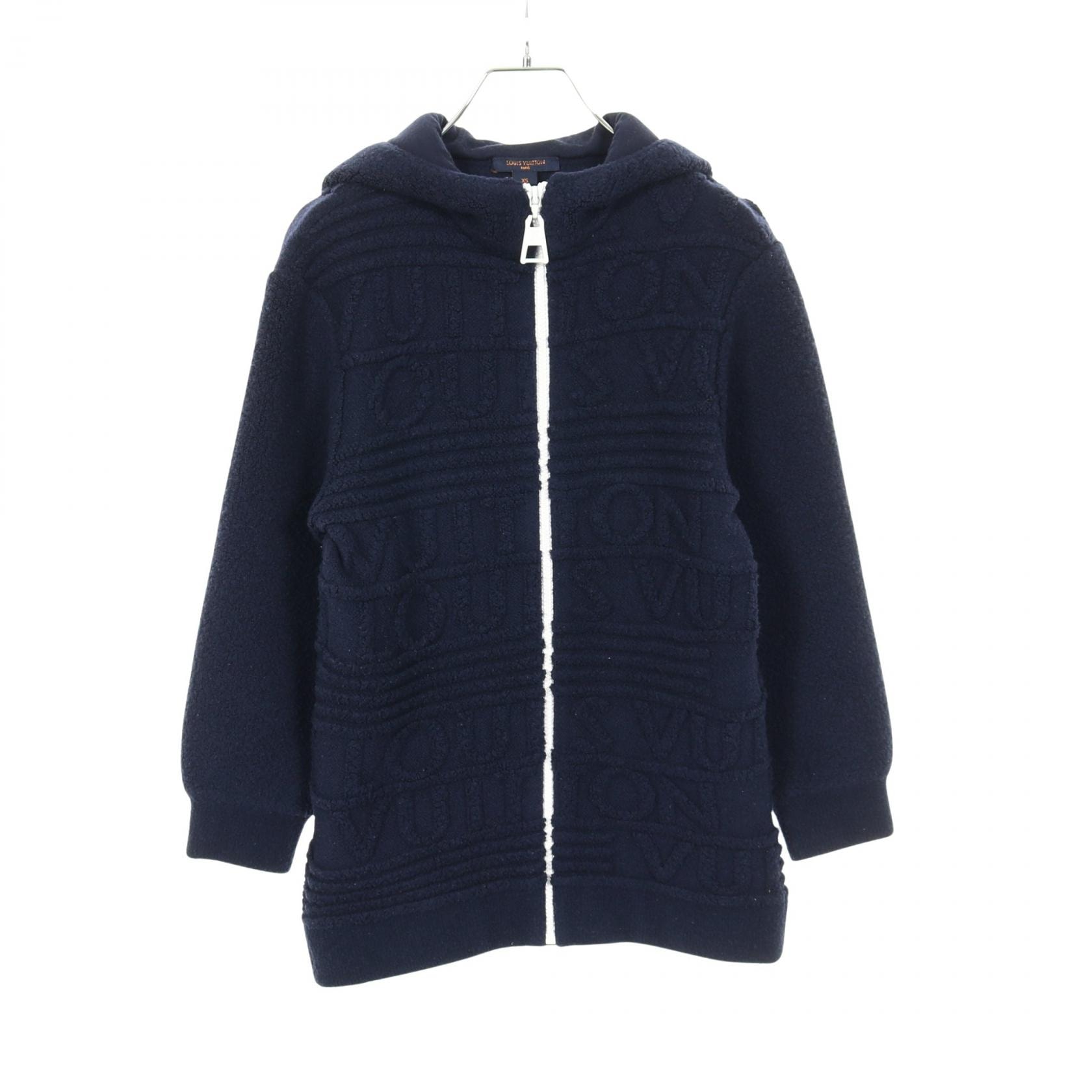 ルイ・ヴィトン LOUIS VUITTON ロゴエンボス パーカー 衣料品 トップス ウール レディース ネイビー系 【中古】