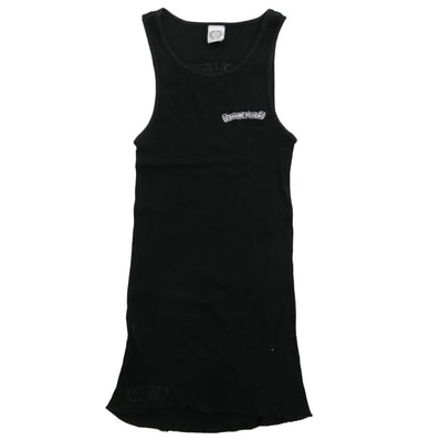 Chrome Hearts Scroll Label Print Rib Tank Top "Black"