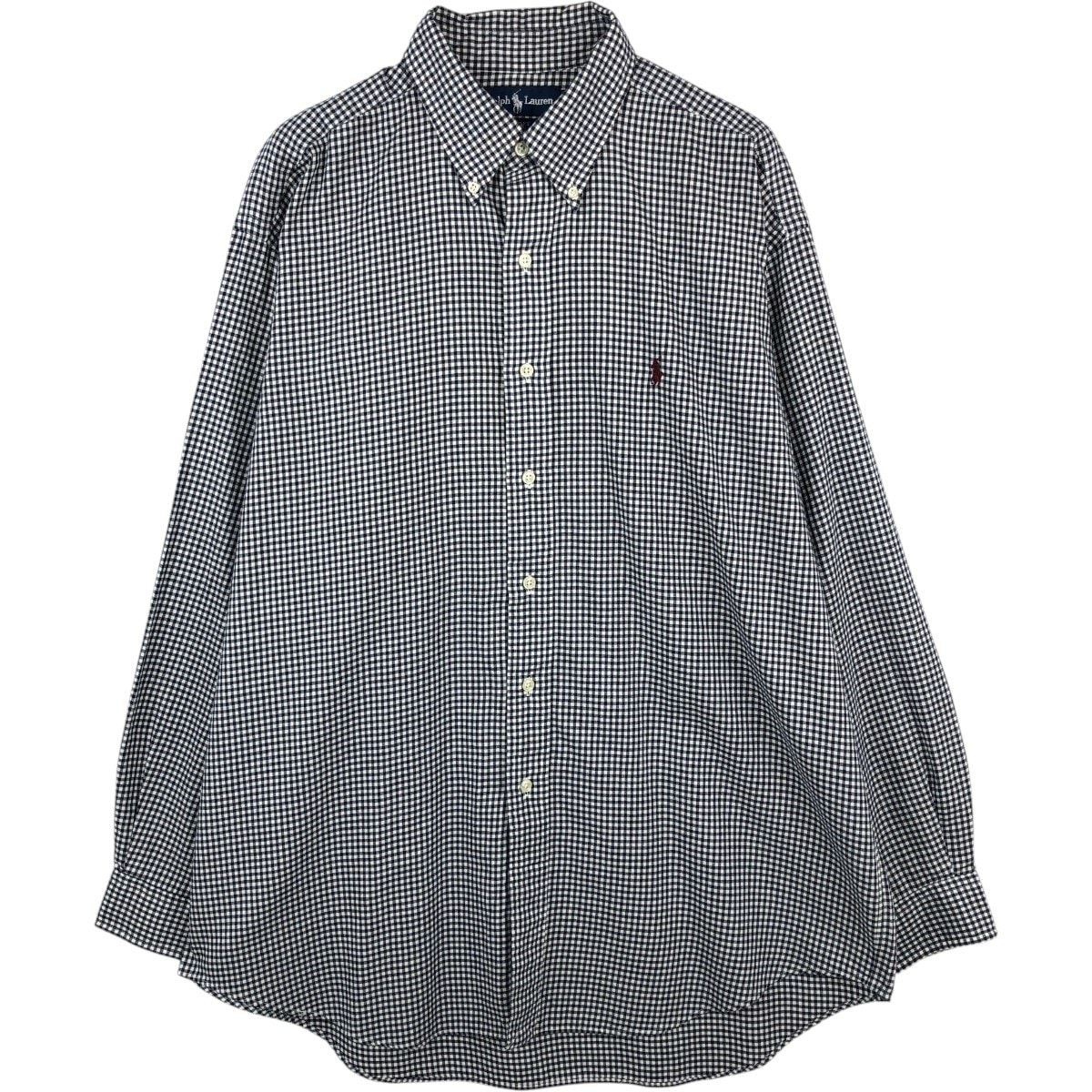 古着 ラルフローレン Ralph Lauren BLAKE ギンガムチェック 長袖 ボタンダウンチェックシャツ メンズL相当/eaa666348