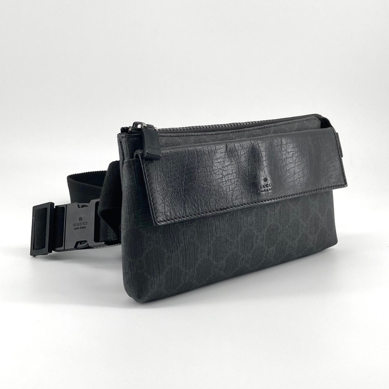 GUCCI(グッチ) GGスプリーム 161833 ウエストバッグ ブラック