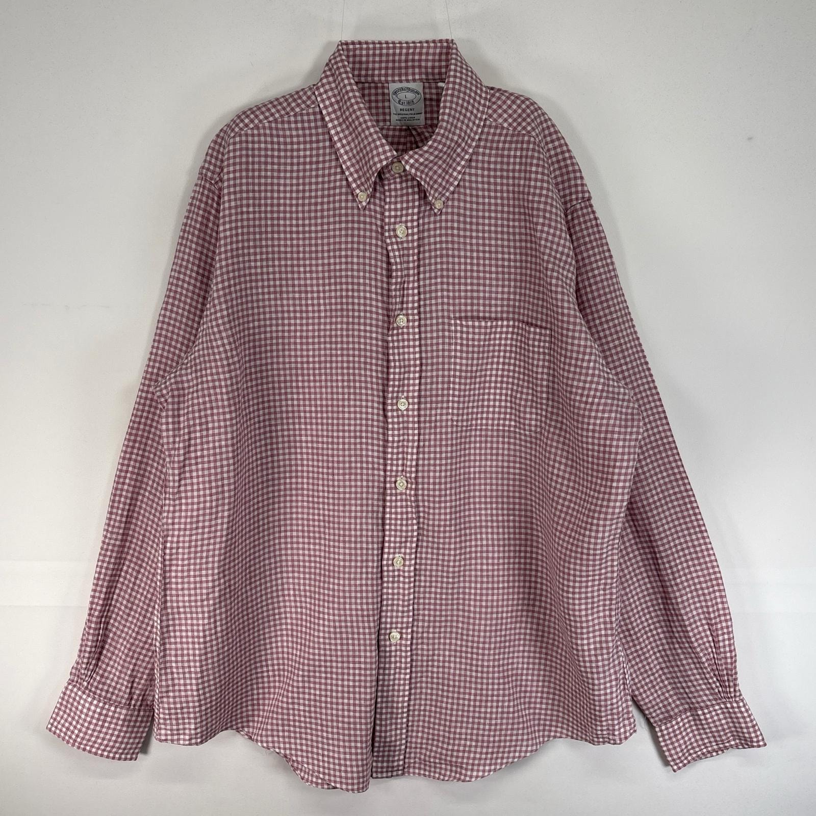 古着 ブルックスブラザーズ Brooks Brothers 長袖シャツ BAIRD McNUTT IRISH LINEN REGENT L  レッド系 チェック メンズ