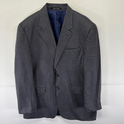 古着 ローレンラルフローレン LaurenRalphLauren テーラードジャケット ブレザー スーツ チェック柄 千鳥 42R グレー メンズ