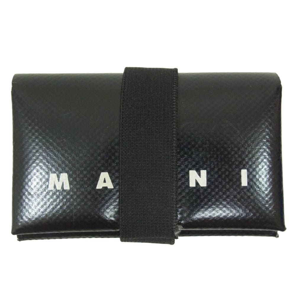 MARNI マルニ PFMI0007U2 折り紙 オリガミデザイン 三つ折り財布 ブラック系【中古】