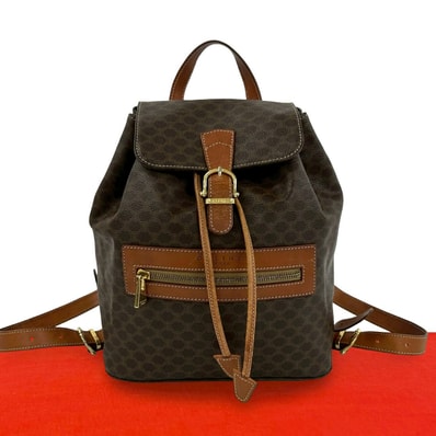 CELINE セリーヌ マカダム ブラゾン 柄 PVC レザー リュックサック ブラウン
98465