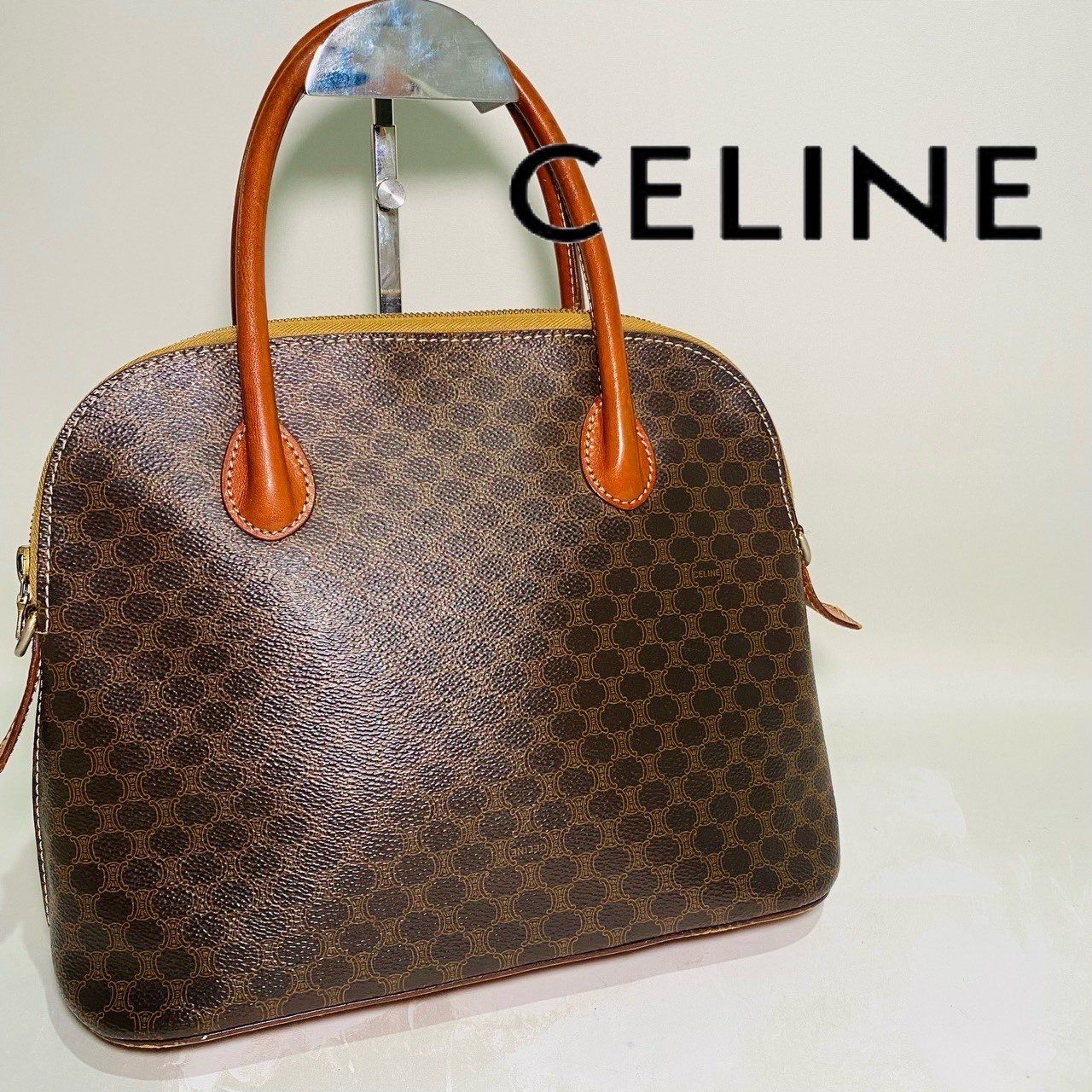 CELINE Preowned Macadam 2Way Handle Bag "Brown"