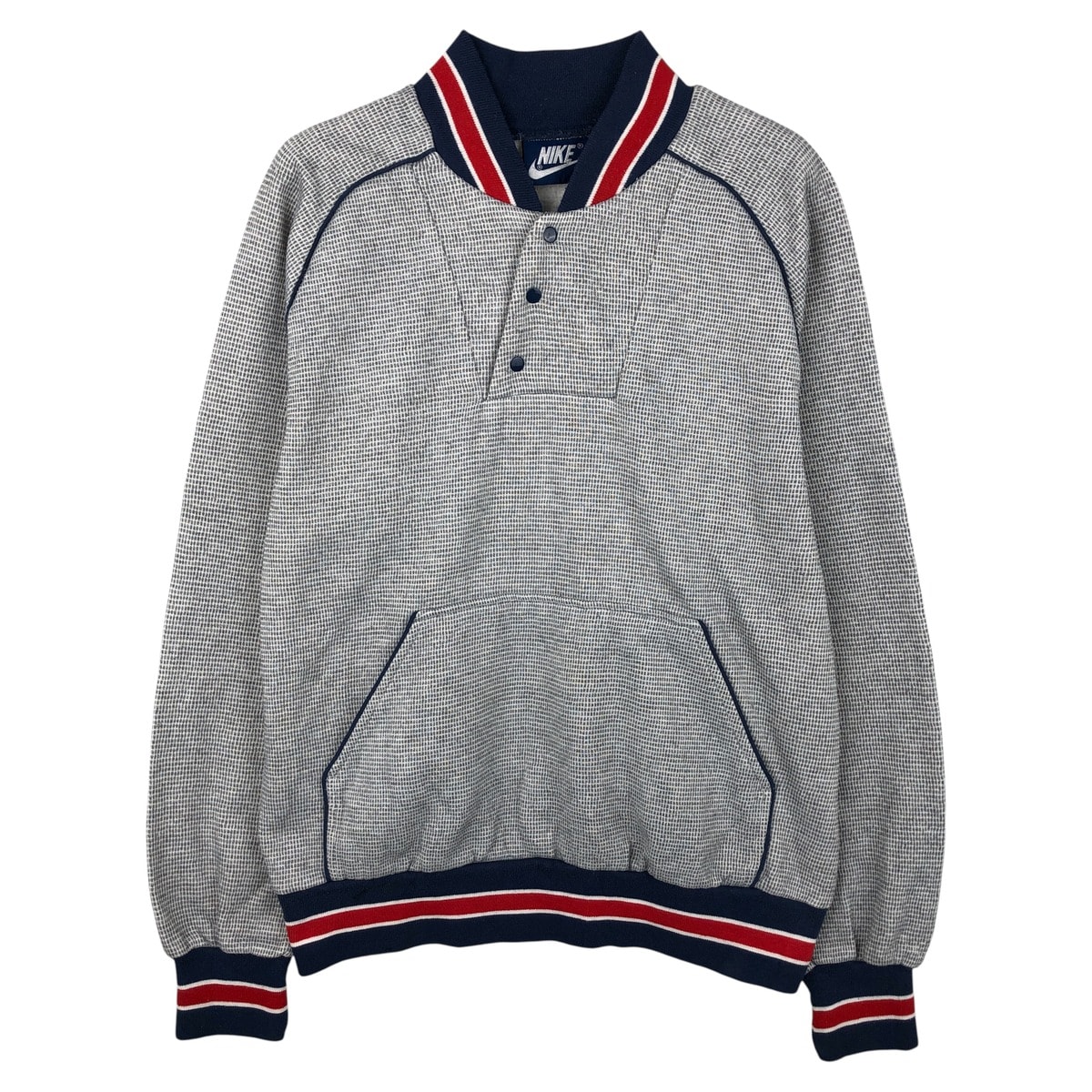 古着 80年代 ナイキ NIKE 紺タグ ハーフボタン スウェットシャツ トレーナー メンズL相当 ヴィンテージ/eaa607489