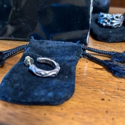 Chrome Hearts Hoop Scroll 1 Earrings "Silver"