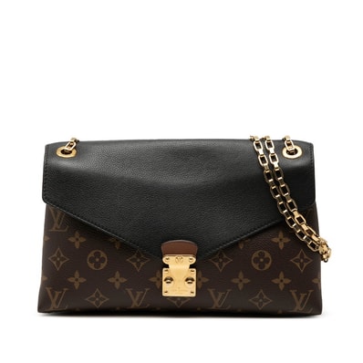 ルイ ヴィトン モノグラム パラス チェーン ショルダーバッグ M41223 ブラウン ブラック PVC レザー レディース LOUIS VUITTON 【中古】