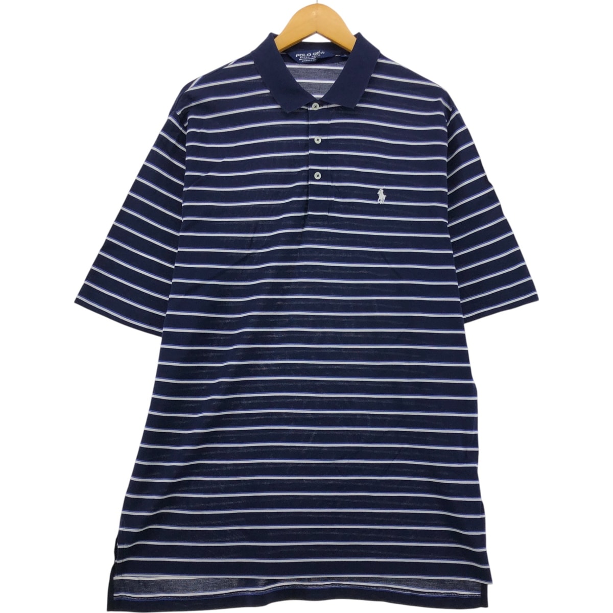 古着 ラルフローレン Ralph Lauren POLO GOLF ポロゴルフ 半袖 ボーダー ポロシャツ メンズL相当/eaa563872