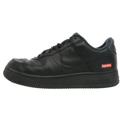 Supreme シュプリーム CU9225-001 × Nike Air Force 1 Low Black ナイキ エアフォース1 ロー ブラック ローカット スニーカー ブラック系 27cm【中古】