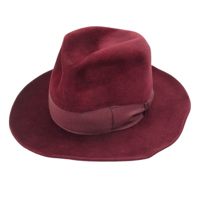 WACKO MARIA ワコマリア 帽子 ×東京HAT ROCKERS ハットロッカーズ 中折れ ハット エンジ系【中古】