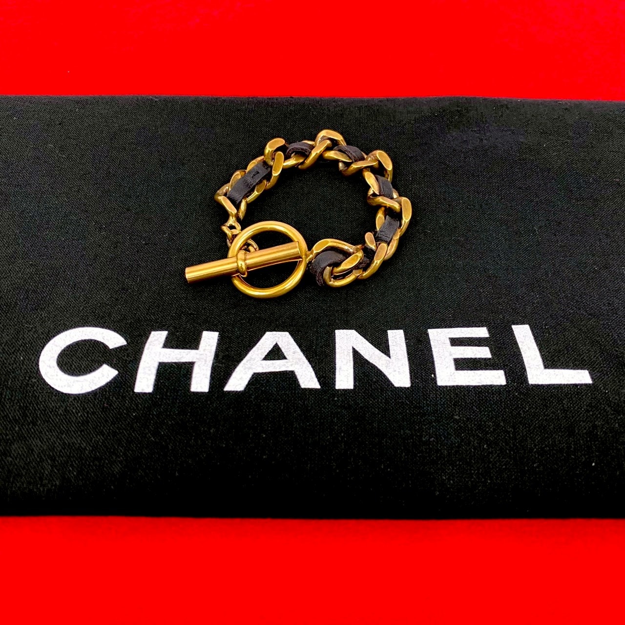 CHANEL シャネル チェーン レザー GP ブレスレット ゴールド
 00004