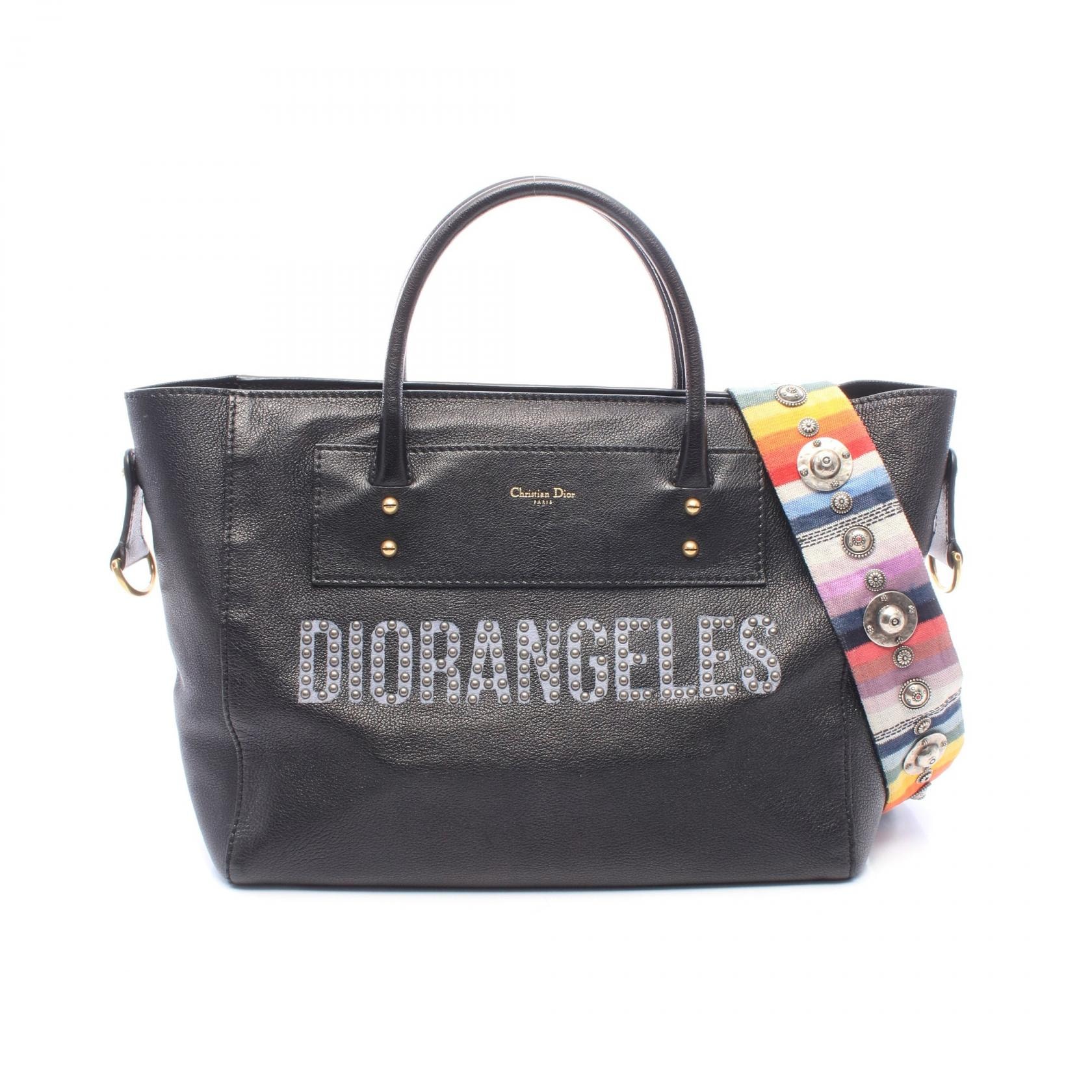 ディオール Dior DIORANGELES 2WAY トートバッグ バッグ レザー レディース ブラック系 【中古】