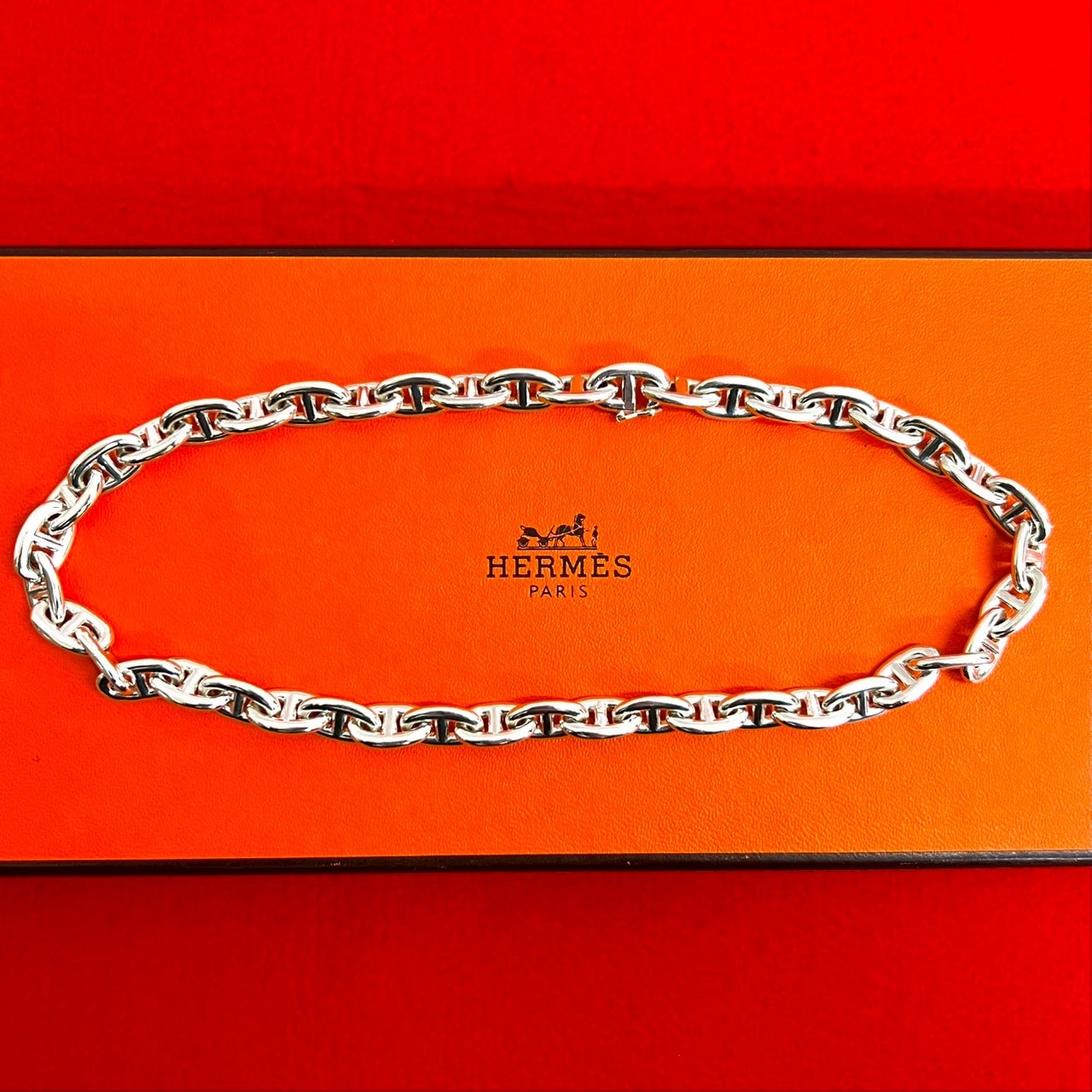 HERMES エルメス シェーヌダンクル PM ネックレス 44コマ シルバー925 ネックレス シルバー
 20757