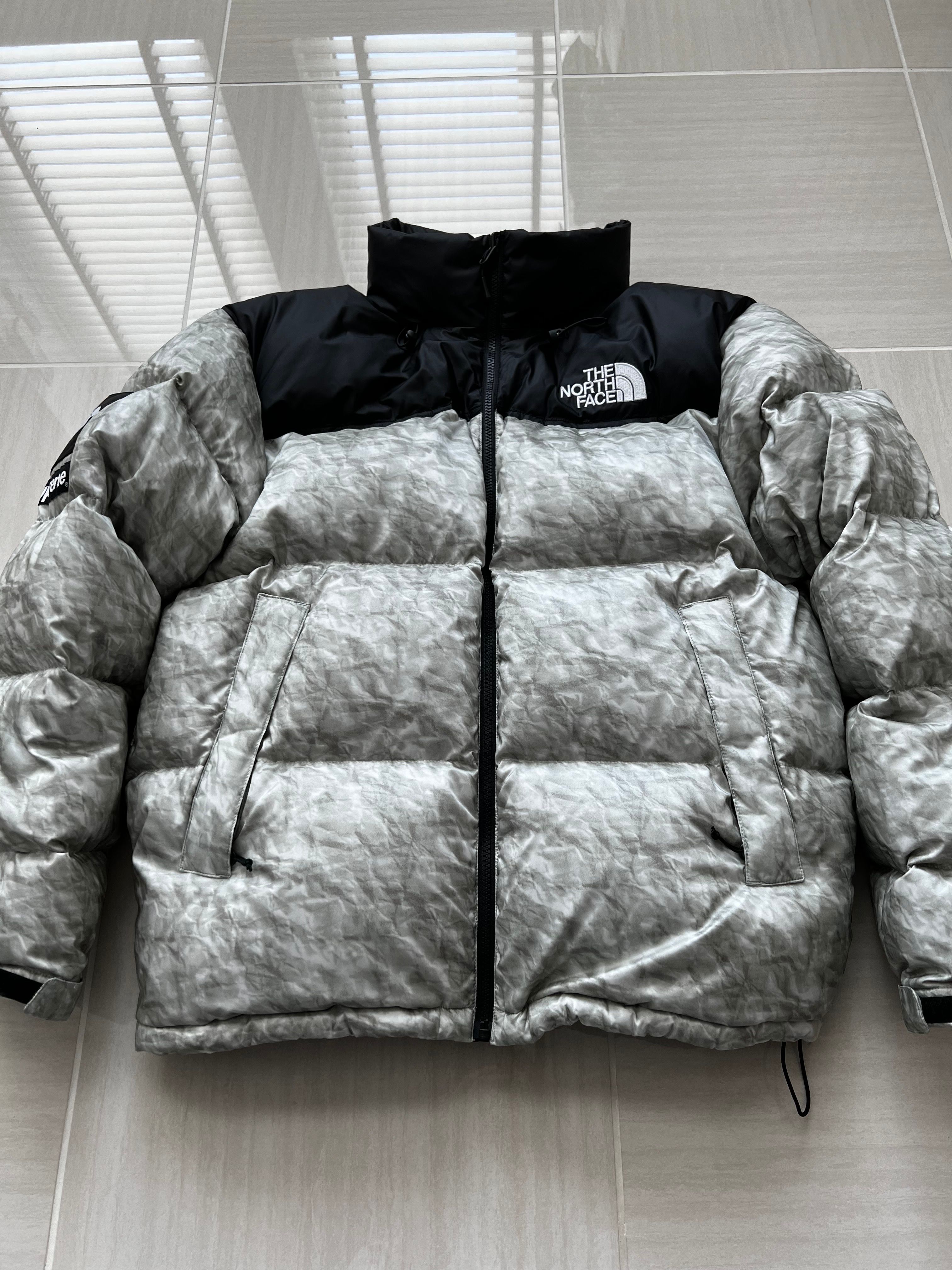 Supreme x The North Face Nuptse Jacket "White Paper Print"