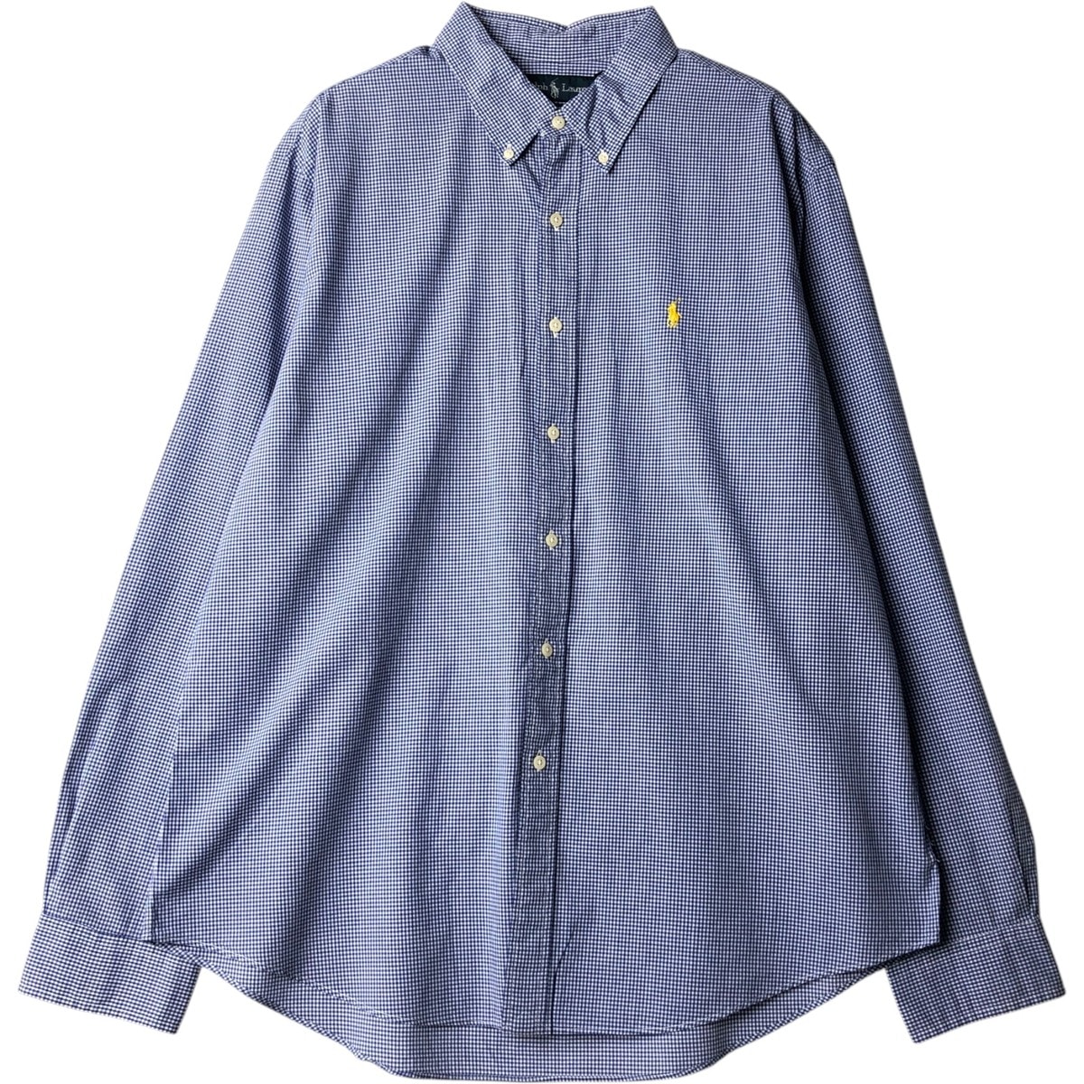 古着 ラルフローレン Ralph Lauren CUSTOM FIT ギンガムチェック 長袖 ボタンダウンチェックシャツ メンズXL相当/eaa650135