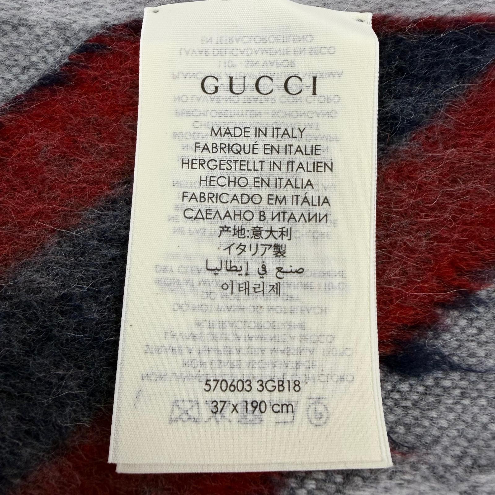 A (未使用に近い)】極美品 グッチ マフラー グレー レディース 37 A (未使用に近い)】極美品 グッチ マフラー グレー レディース 37