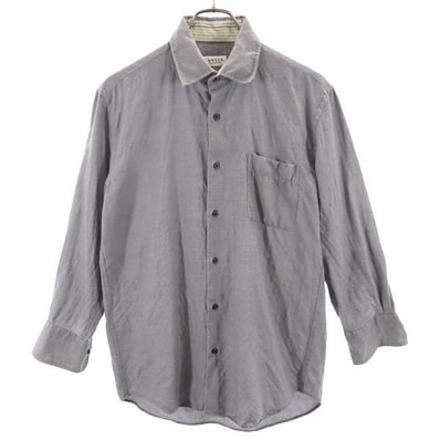 LANVIN ランバン 日本製 ウール 長袖 シャツ M グレー系
