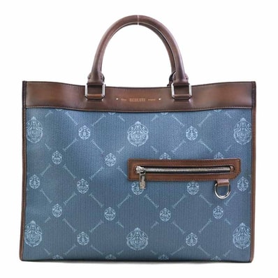 ベルルッティ Berluti ハンドバッグ ウリス スモール PVCコーティングキャンバス/レザー ブルー/ブラウン メンズ【中古】 90266k