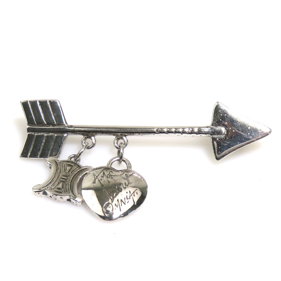 セリーヌ CELINE ブローチ マカダム アロー ハート シルバー925 シルバー レディース【中古】 56571i