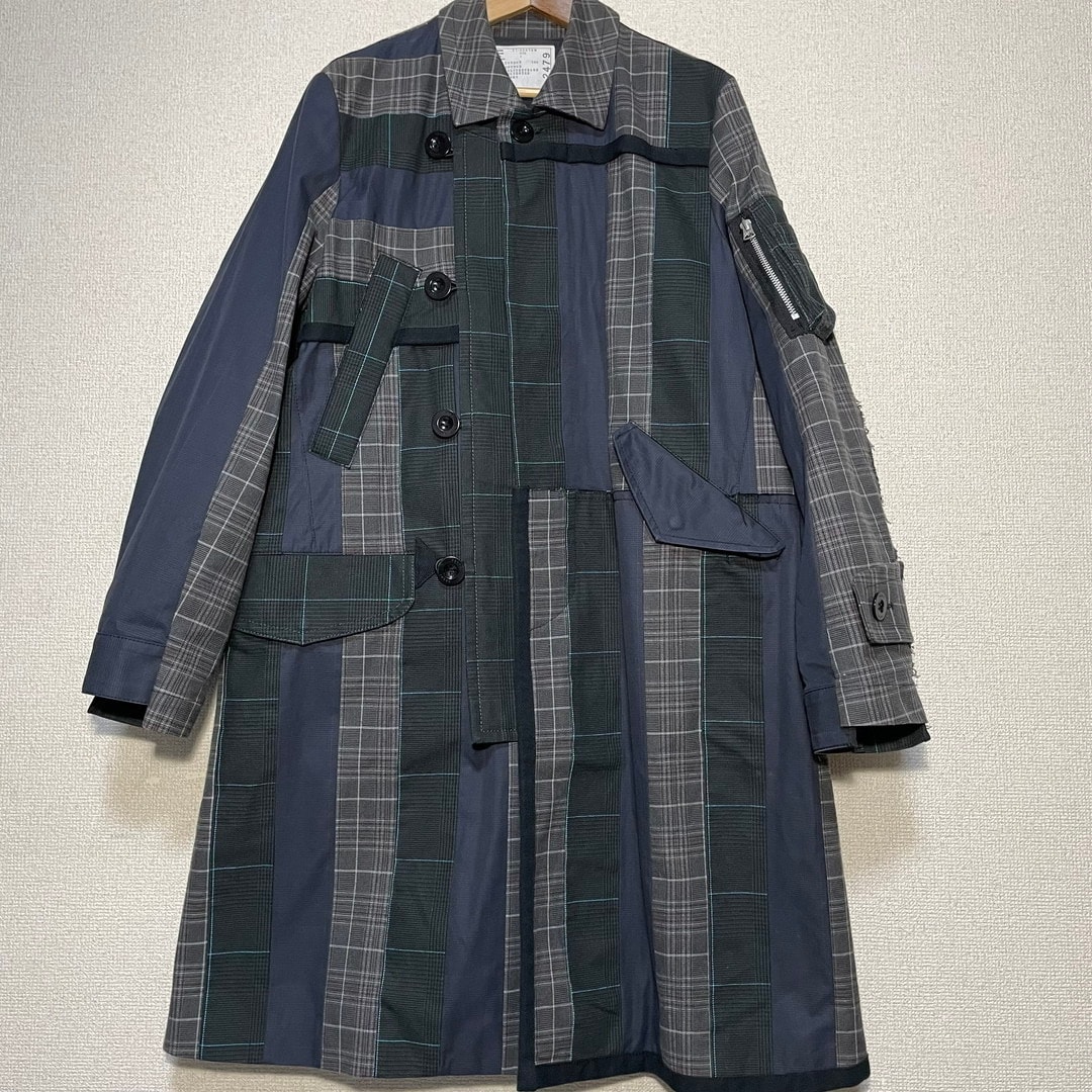 sacai サカイ パッチワーク ミリタリー コート サイズ1