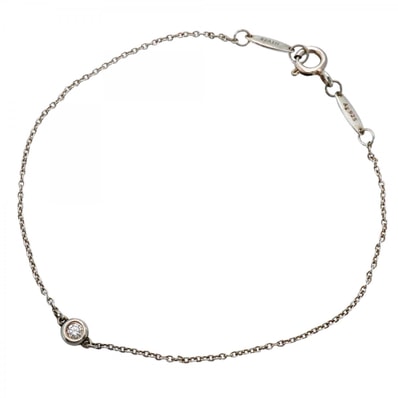 【6jdb0415-22-k】ティファニー ブレスレット バイザヤード 1PD シルバー925 ダイヤモンド【中古】レディース