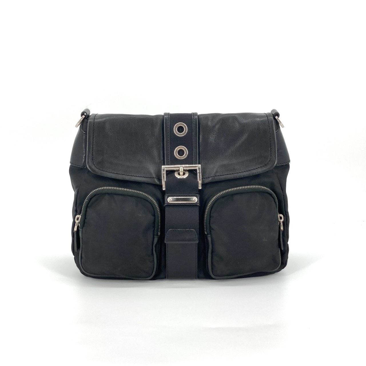 PRADA(プラダ) サフィアーノ  レザー サコッシュ ポシェット ショルダーバッグ ブラック