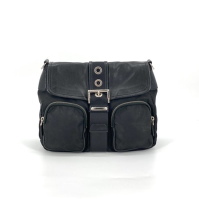 PRADA(プラダ) サフィアーノ レザー サコッシュ ポシェット ショルダーバッグ ブラック
