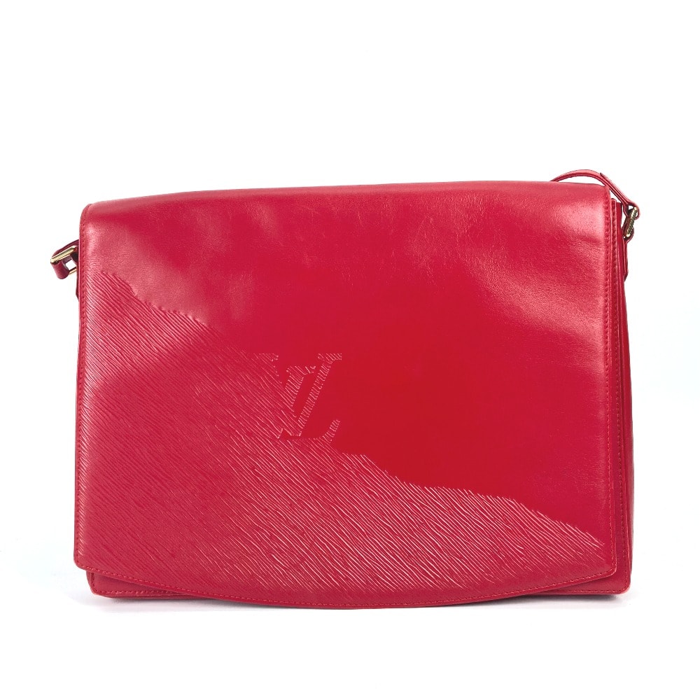 ルイヴィトン LOUIS VUITTON デルフ M63937 オペラ 肩掛け フラップ ショルダーバッグ レザー レッド
