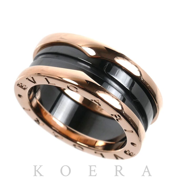 BVLGARI ブルガリ K18PG ピンクゴールド セラミック B-ZERO1 ビーゼロワン 2バンド リング・指輪 347037 11.5号 52 7.9g レディース【中古】【美品】