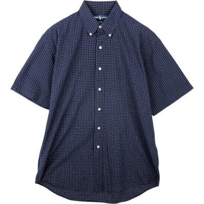 古着 ラルフローレン Ralph Lauren BLAKE 半袖 ボタンダウン チェックシャツ メンズM相当/eaa643935