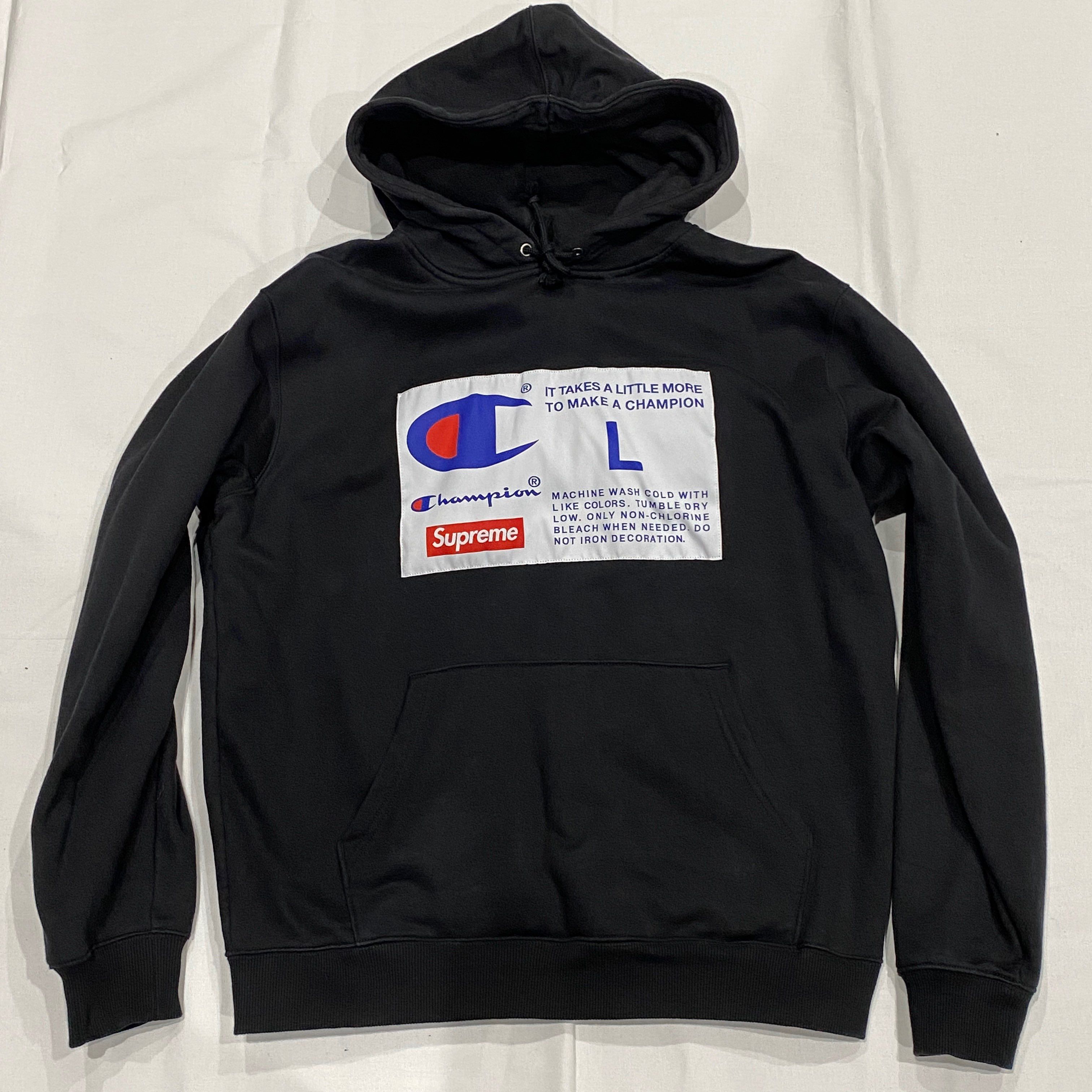 Supreme / Champion® Label Hooded Sweatshirt "Black"