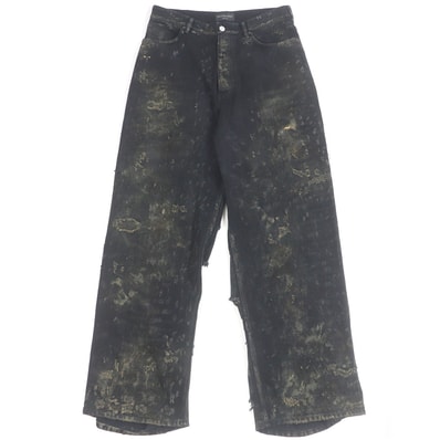 未使用品 バレンシアガ
デニムパンツ スーパーデストロイデニムパンツ ブラック メンズ S 745248