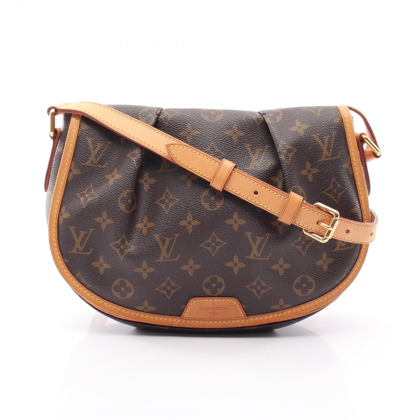 ルイ・ヴィトン LOUIS VUITTON メニルモンタンPM ショルダーバッグ バッグ PVCコーティングキャンバス レザー モノグラム レディース ブラウン系 M40474 【中古】