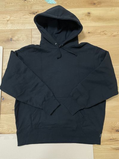 Supreme Satin Applique Hooded Sweatshirt "Black"