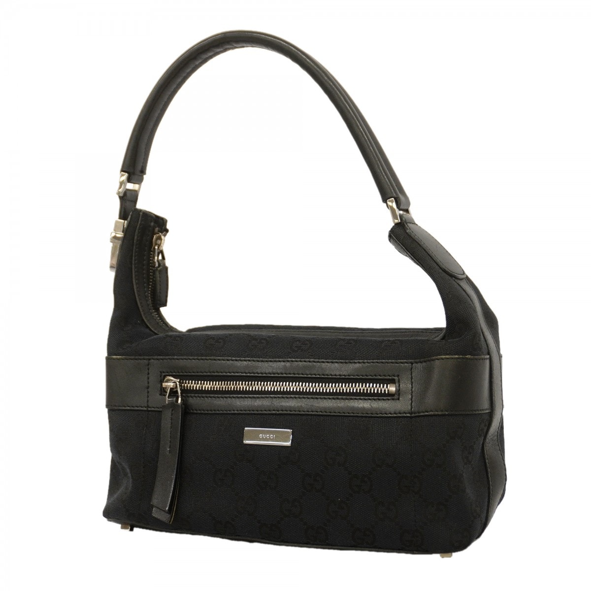 ★最終価格【6gc2475-k】グッチ ハンドバッグ GGキャンバス 001 4302 キャンバス ブラック シルバー金具【中古】レディース