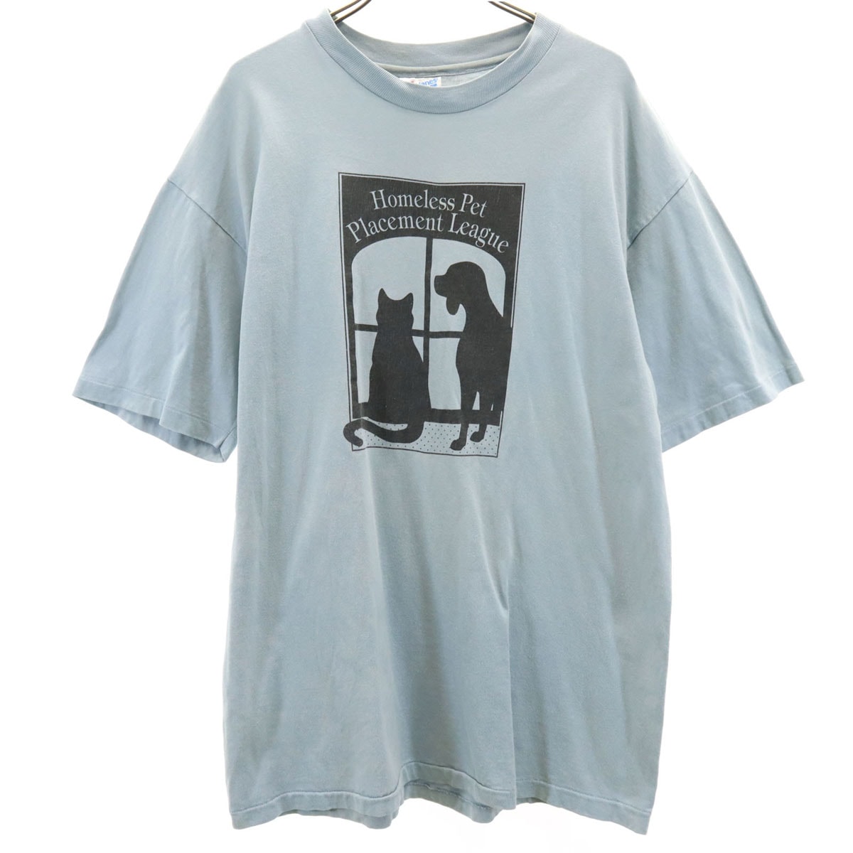 Hanes ヘインズ 90s BEEFY-T USA製 オールド 半袖 Tシャツ L ブルー系 シングルステッチ