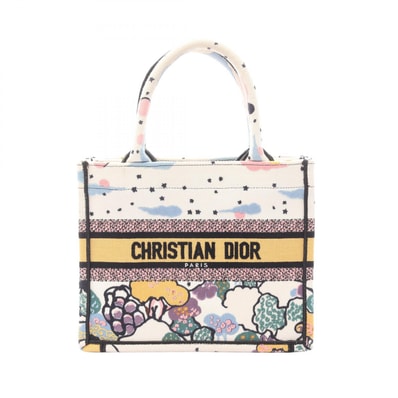 ディオール Dior BOOK TOTE ブックトート スモール トートバッグ バッグ キャンバス レディース ホワイト系 / マルチカラー 【中古】