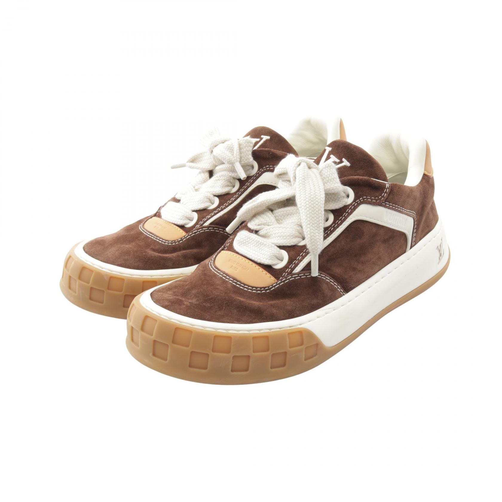 ルイ・ヴィトン LOUIS VUITTON LVティルテッド スニーカー 靴 スウェード レザー メンズ ブラウン系 / ホワイト系 【中古】