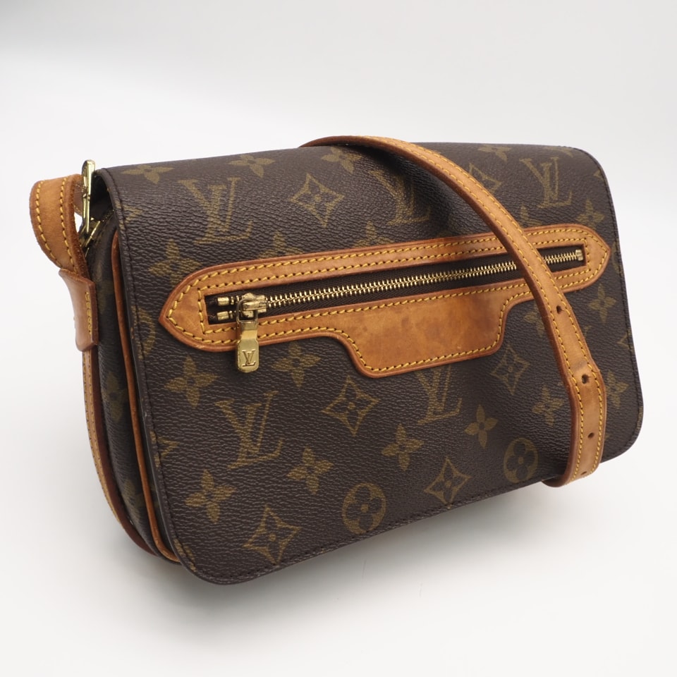 LOUIS VUITTON ルイ・ヴィトン モノグラム サンジェルマン24 WZ709430 ショルダーバッグ ブラウン ベージュ コーティングキャンバス ヌメ革 レディース