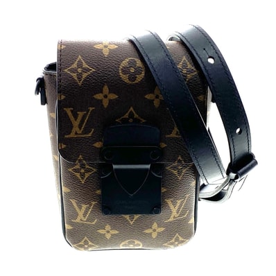 LOUIS VUITTON ルイ・ヴィトン Sロック ヴェルティカル ウエアラブル ウォレット ショルダーバッグ M81522 モノグラムマカサー ブラウン ブラック メンズ【中古】
