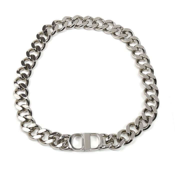 Dior ディオール GP CD ICON チェーンリンク ネックレス N1097HOMMT 45.5cm メンズ【中古】