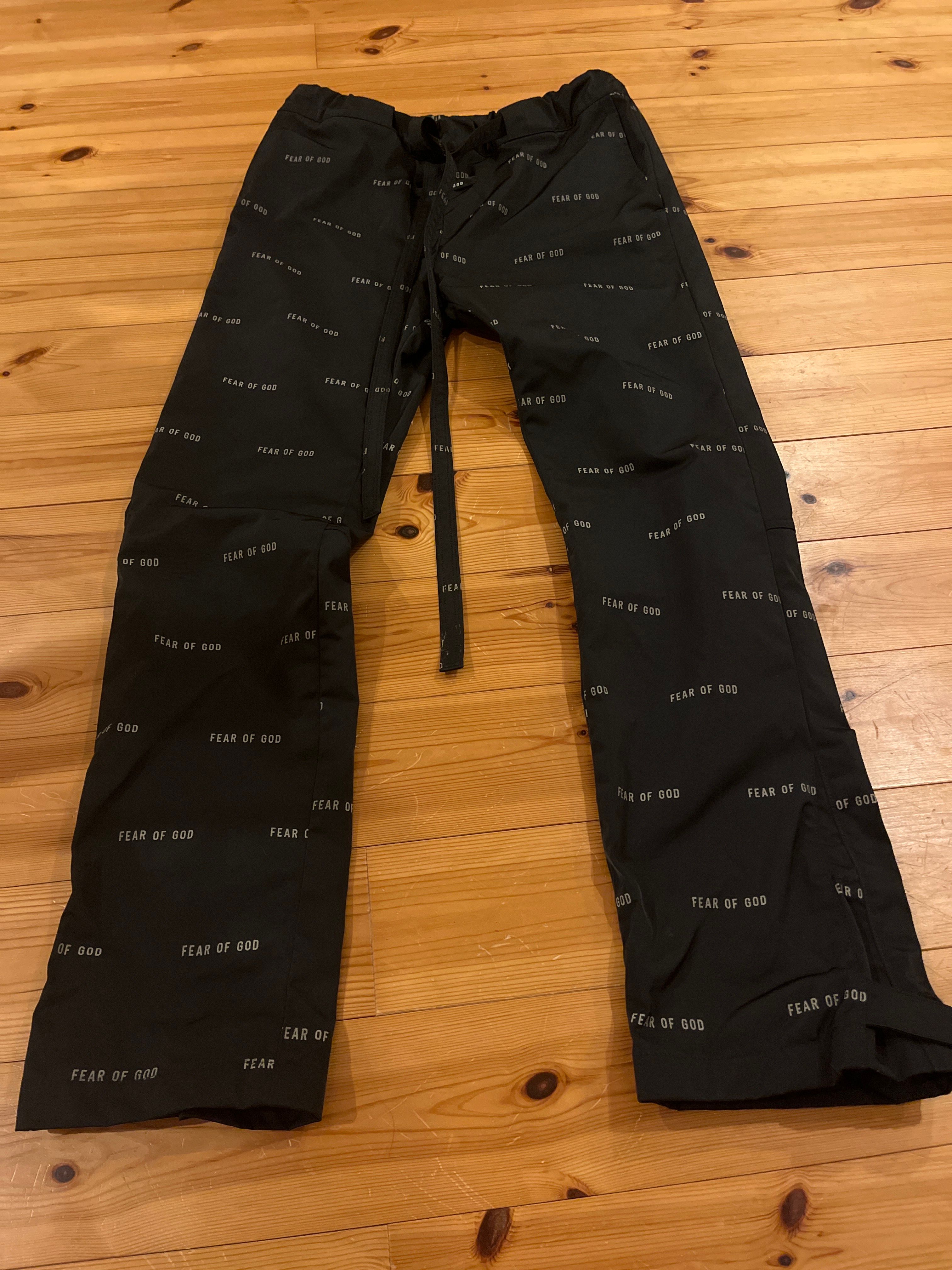 all over print baggy nylon pants