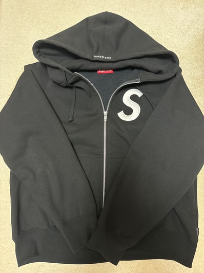 Supreme S Logo Zip Up Hooded Sweatshirt "Black" (FW24)