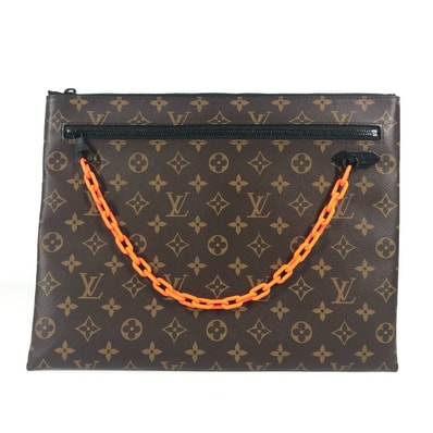 ルイヴィトン LOUIS VUITTON ポシェット・A4 M44484 モノグラムソーラーレイ カバン セカンドバッグ ポーチ チェーン クラッチバッグ モノグラムキャンバス ブラウン